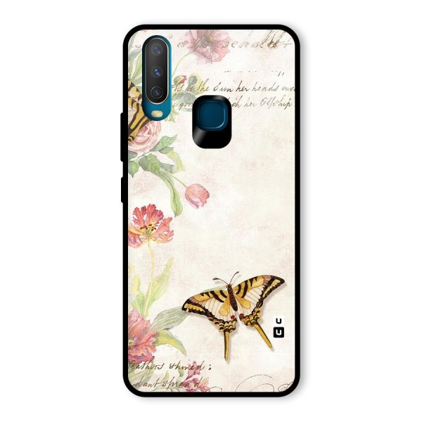 Butterfly Floral Glass Back Case for Vivo Y12