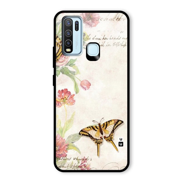 Butterfly Floral Glass Back Case for Vivo Y30