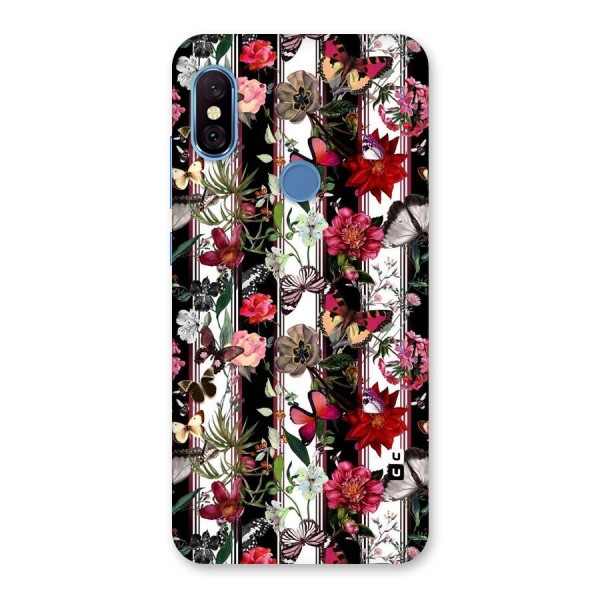 Butterfly Flowers Back Case for Redmi Note 6 Pro