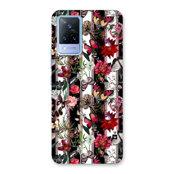 Butterfly Flowers Back Case for Vivo V21 5G