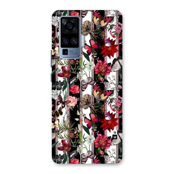 Butterfly Flowers Back Case for Vivo X50 Pro