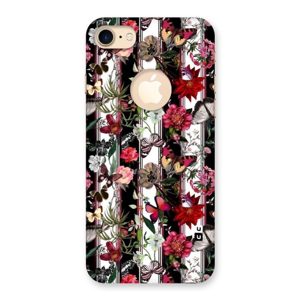 Butterfly Flowers Back Case for iPhone 8 Logo Cut