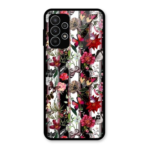 Butterfly Flowers Glass Back Case for Galaxy A23