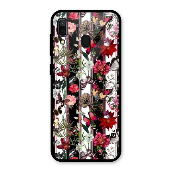 Butterfly Flowers Glass Back Case for Galaxy A30