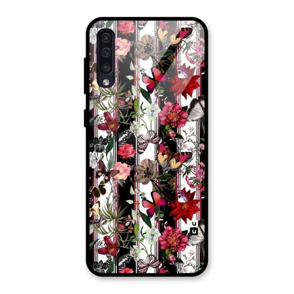 Butterfly Flowers Glass Back Case for Galaxy A50s