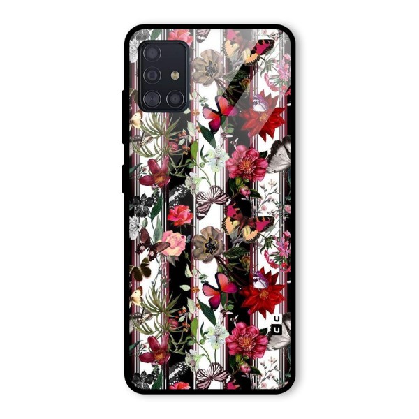 Butterfly Flowers Glass Back Case for Galaxy A51