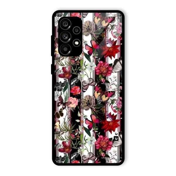 Butterfly Flowers Glass Back Case for Galaxy A73 5G
