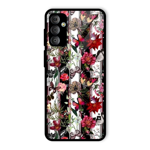 Butterfly Flowers Glass Back Case for Galaxy F23