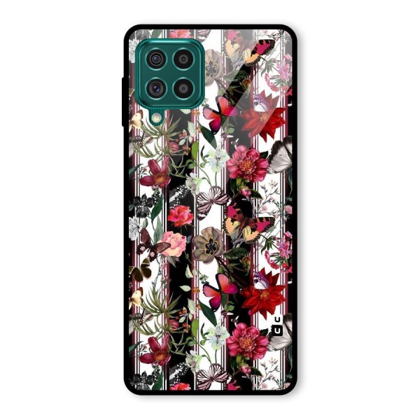 Butterfly Flowers Glass Back Case for Galaxy F62