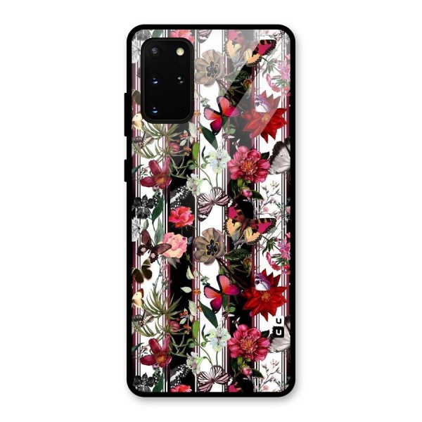 Butterfly Flowers Glass Back Case for Galaxy S20 Plus