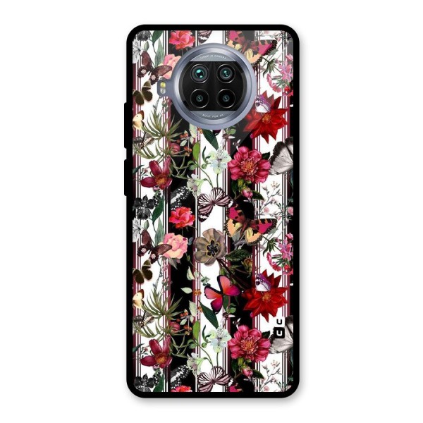 Butterfly Flowers Glass Back Case for Mi 10i