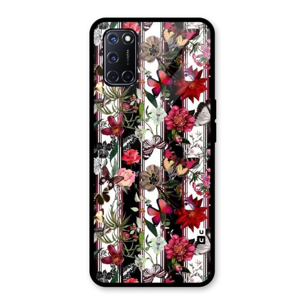 Butterfly Flowers Glass Back Case for Oppo A52