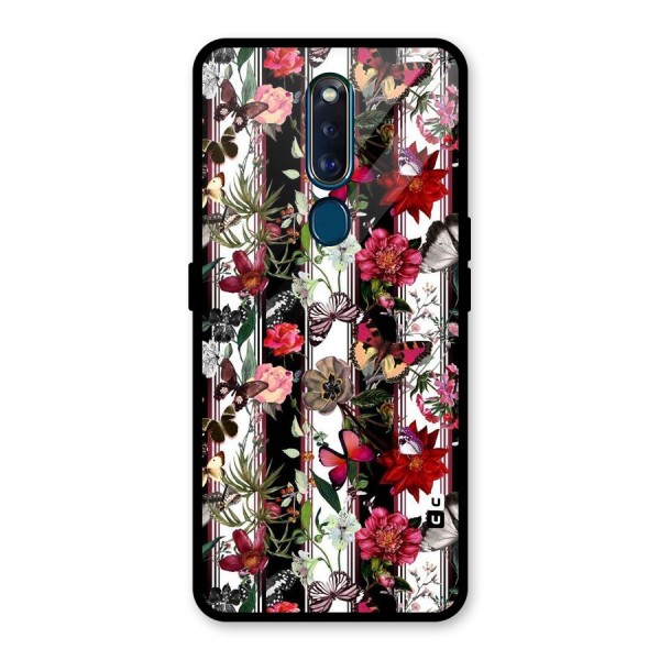 Butterfly Flowers Glass Back Case for Oppo F11 Pro