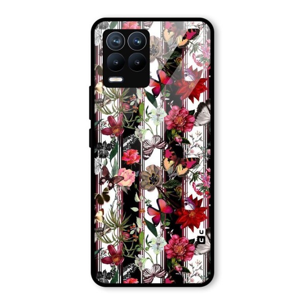 Butterfly Flowers Glass Back Case for Realme 8 Pro