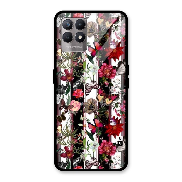 Butterfly Flowers Glass Back Case for Realme 8i