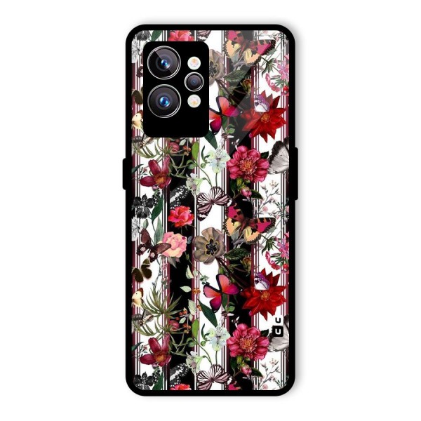 Butterfly Flowers Glass Back Case for Realme GT2 Pro