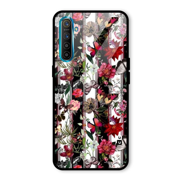 Butterfly Flowers Glass Back Case for Realme XT