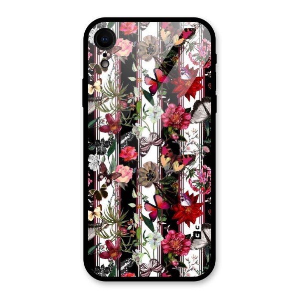 Butterfly Flowers Glass Back Case for XR