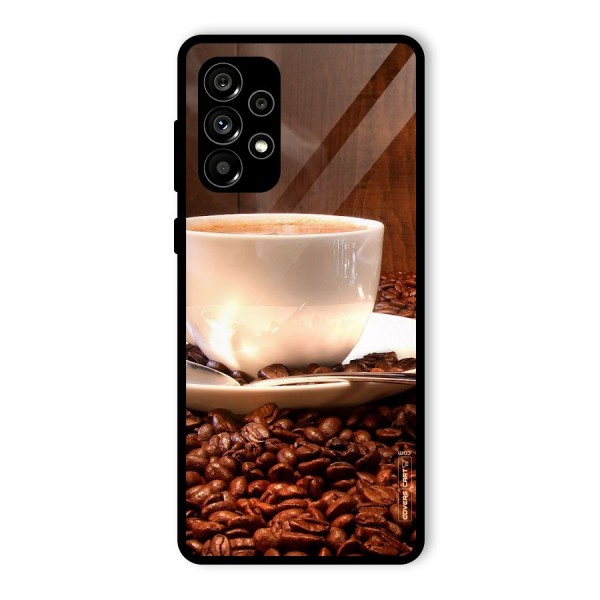 Caffeine Beans Glass Back Case for Galaxy A73 5G