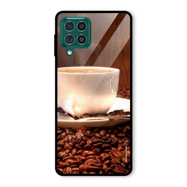 Caffeine Beans Glass Back Case for Galaxy F62