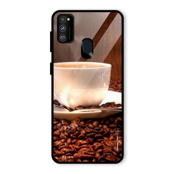 Caffeine Beans Glass Back Case for Galaxy M21