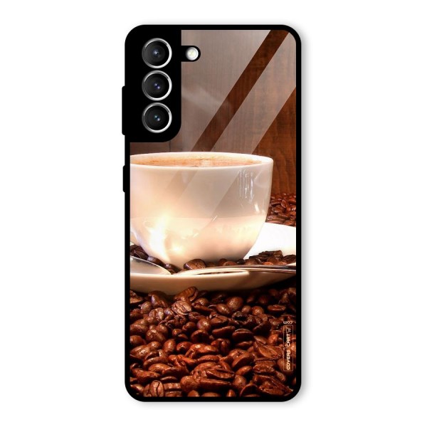 Caffeine Beans Glass Back Case for Galaxy S21 5G