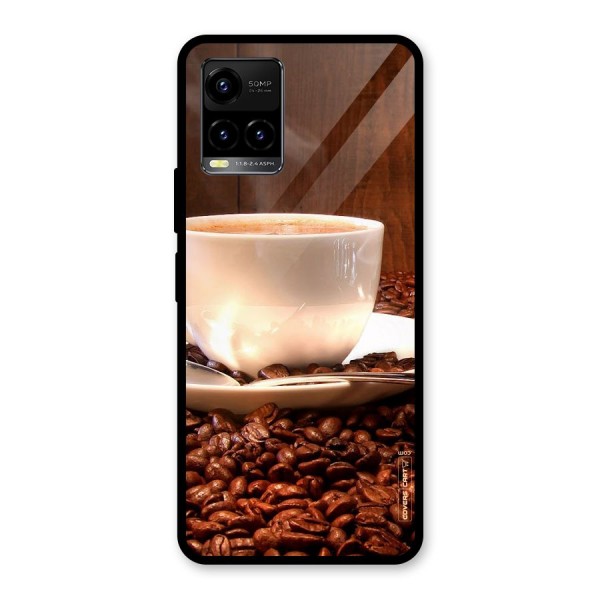 Caffeine Beans Glass Back Case for Vivo Y21A