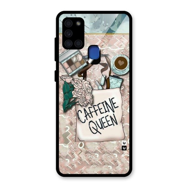 Caffeine Queen Glass Back Case for Galaxy A21s