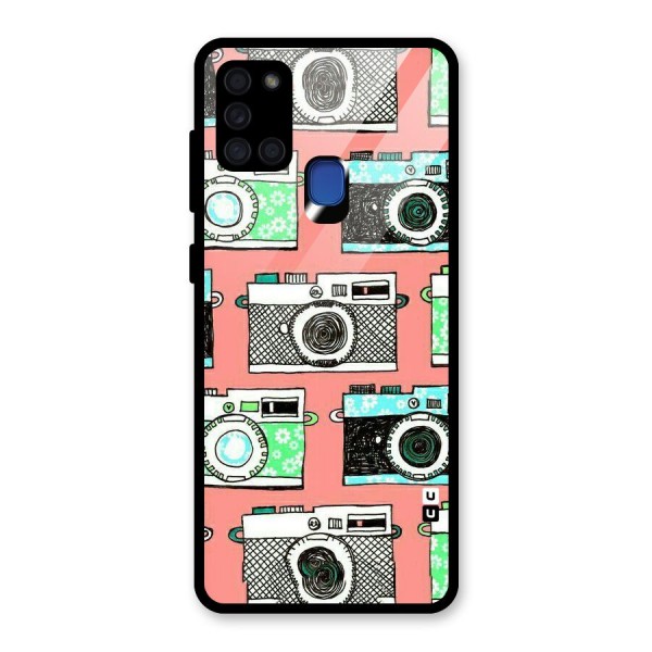 Cam Art Loving Glass Back Case for Galaxy A21s