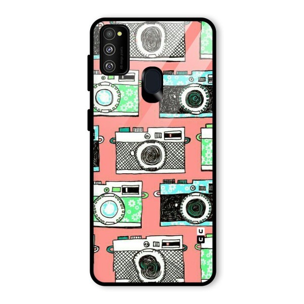 Cam Art Loving Glass Back Case for Galaxy M21