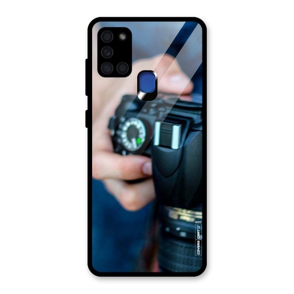 Camera Love Glass Back Case for Galaxy A21s