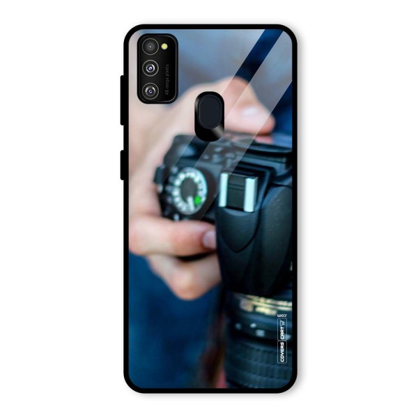 Camera Love Glass Back Case for Galaxy M21