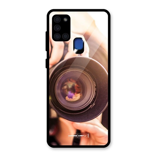 Camera Lovers Glass Back Case for Galaxy A21s