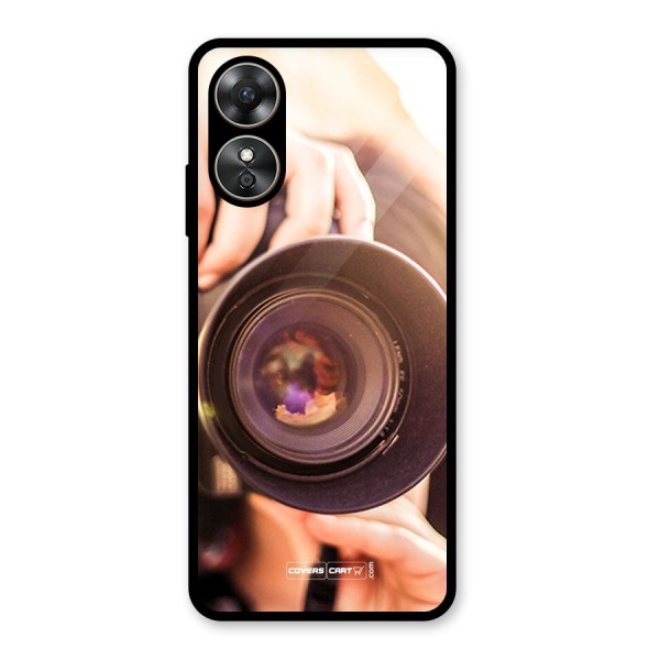 Camera Lovers Glass Back Case for Oppo A17