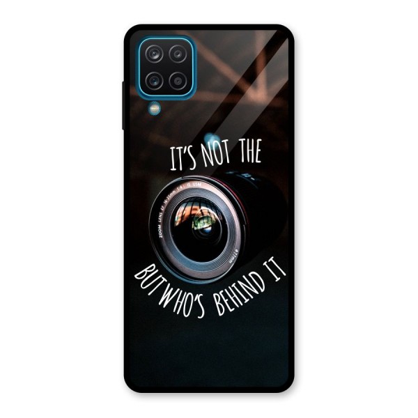 Camera Quote Glass Back Case for Galaxy A12