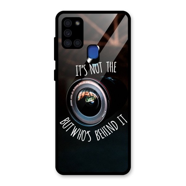 Camera Quote Glass Back Case for Galaxy A21s