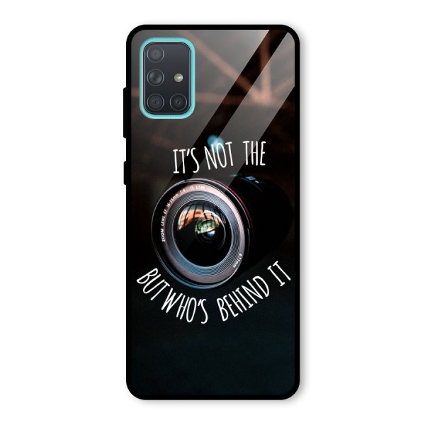 Camera Quote Glass Back Case for Galaxy A71