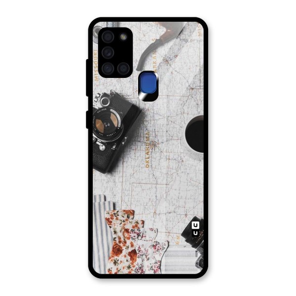 Camera Smoky Pipe Glass Back Case for Galaxy A21s