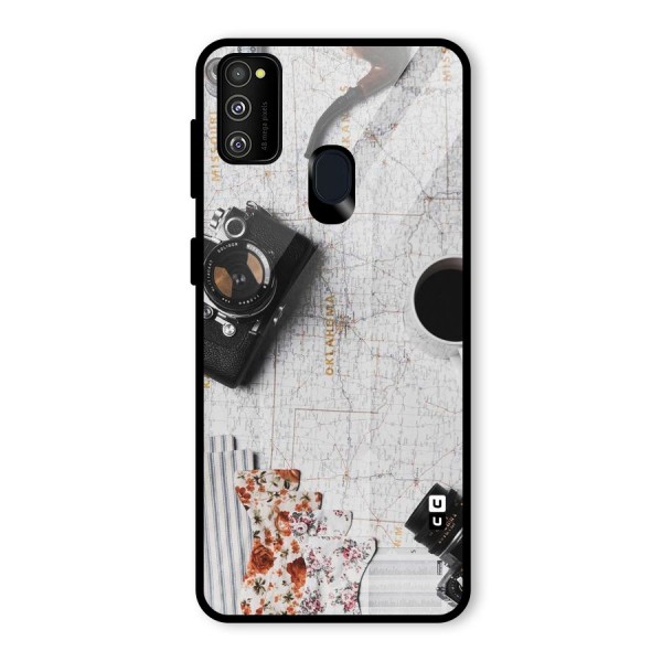 Camera Smoky Pipe Glass Back Case for Galaxy M21