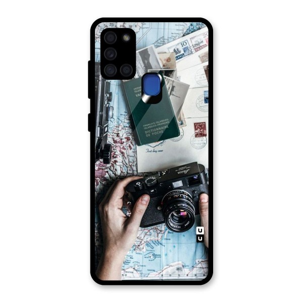 Camera and Postcards Glass Back Case for Galaxy A21s