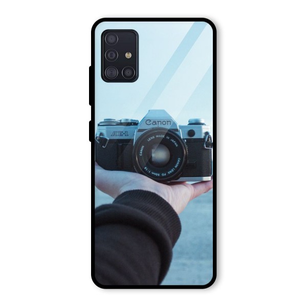 Camera in Hand Glass Back Case for Galaxy A51