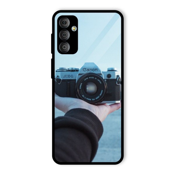 Camera in Hand Glass Back Case for Galaxy F23