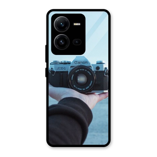 Camera in Hand Glass Back Case for Vivo V25