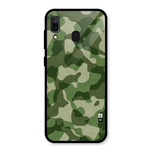 Camouflage Pattern Art Glass Back Case for Galaxy A30