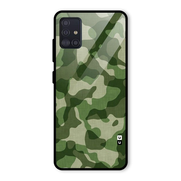 Camouflage Pattern Art Glass Back Case for Galaxy A51