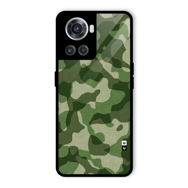 Camouflage Pattern Art Glass Back Case for OnePlus 10R