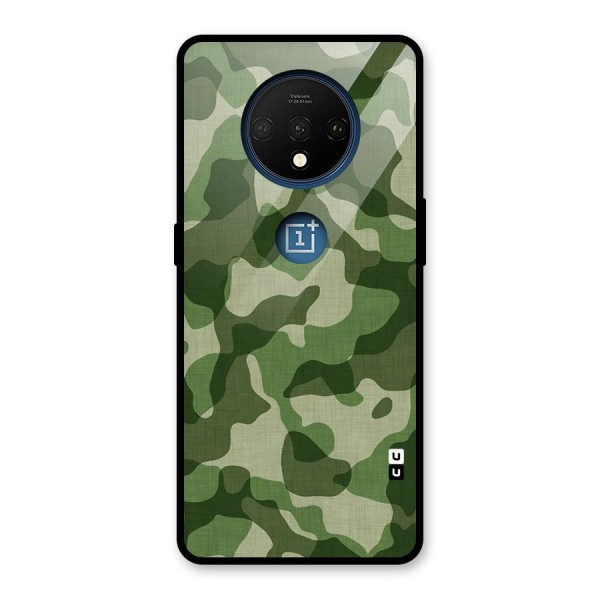 Camouflage Pattern Art Glass Back Case for OnePlus 7T