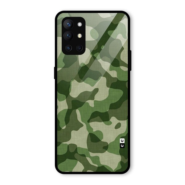 Camouflage Pattern Art Glass Back Case for OnePlus 9R