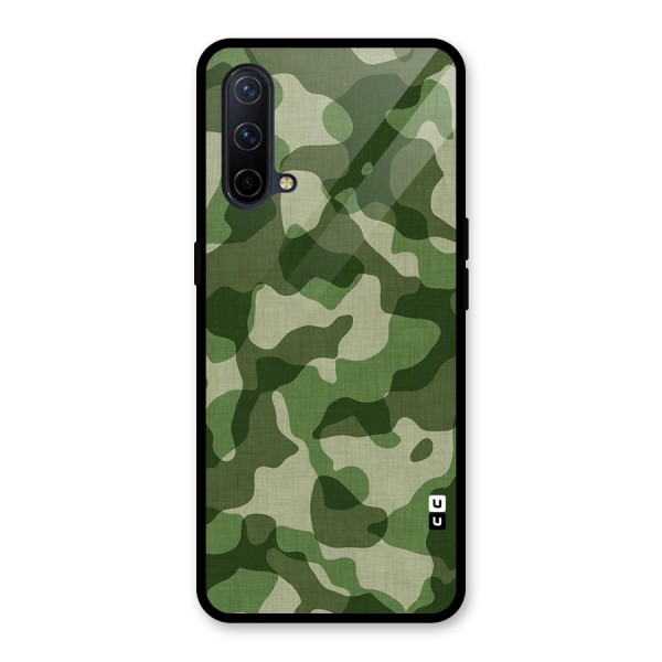 Camouflage Pattern Art Glass Back Case for OnePlus Nord CE 5G