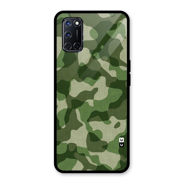 Camouflage Pattern Art Glass Back Case for Oppo A52